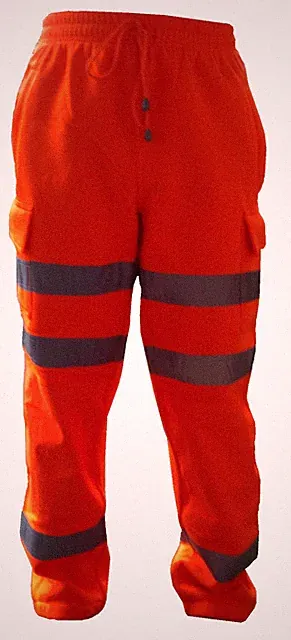 Herren Hi Vis dick Vlies Cargo Kampf Joggingunterteil Hose Arbeitskleidung Größe S-3XL