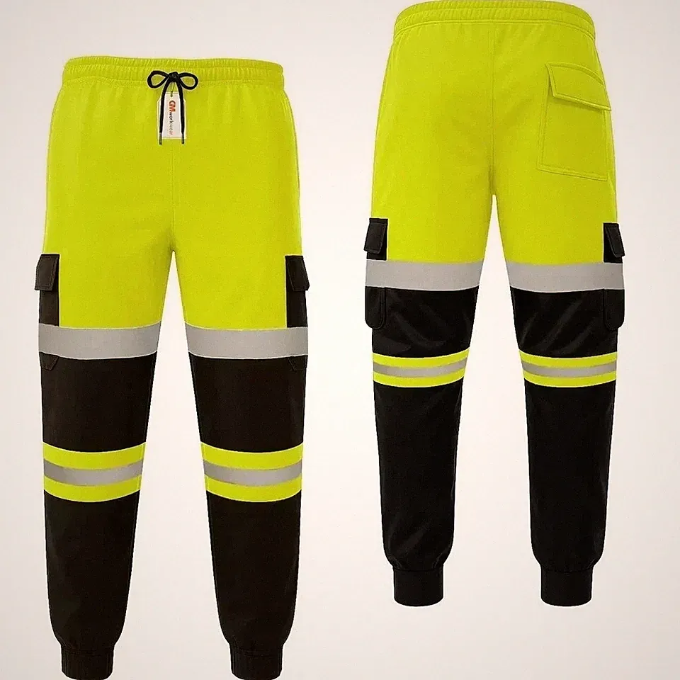 Herren Hi Vis Pro wasserdichte Thermo Jogginghose verstärktes Knie Arbeitshose PSA