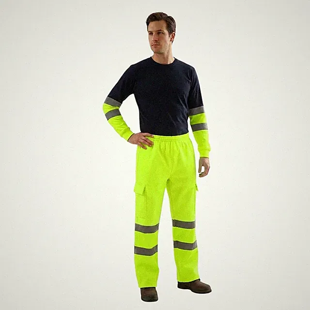 Herren Hi Vis Viz Sicherheit Fleece Jogginghose hohe Sichtbarkeit Arbeitskleidung Hose