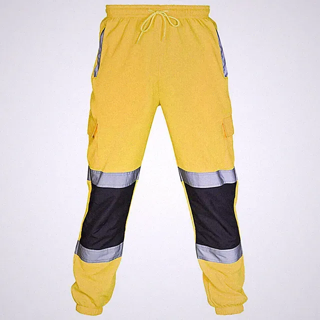 Herren Hi Viz Arbeitshose Trainingshose reflektierendes Jogginghosen SporthoseNC