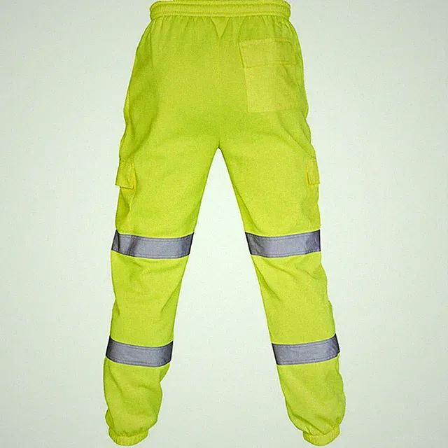 Herren Hi Viz Arbeitshose Trainingshose reflektierendes Jogginghosen SporthoseNE