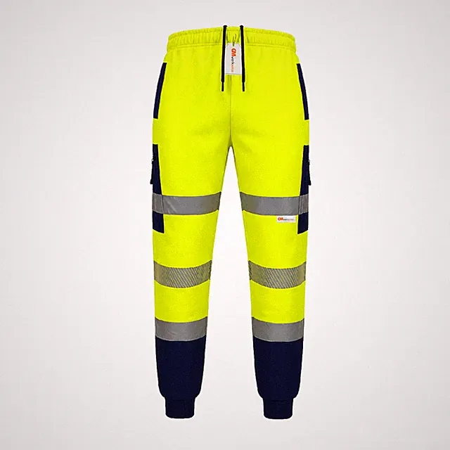 Herren Hi Viz Jogginghose Sicherheit Arbeitshose reflektierend Reißverschlusstaschen PSA