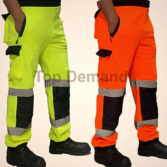 Herren Hi-Viz Sichtbarkeit Fleece Sicherheit Arbeit Jogginghose Hose Jogginghose