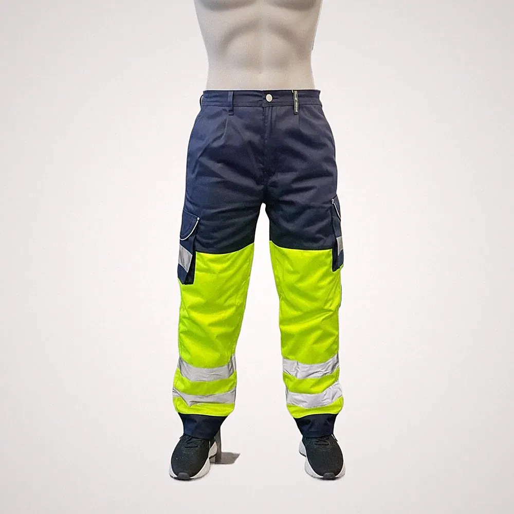 Herren Hi-Viz Sichthose Sicherheitshose Arbeit Cargo Streifen Hose Jogginghose