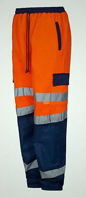 Herren Hi Viz Vis Arbeit Fleece Hose Sicherheit Jogginghose Jogging Hose 2 Ton