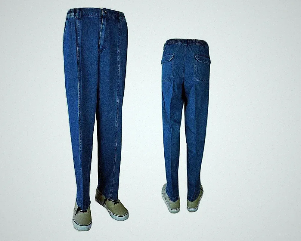 Herren Hose Jeans Schlupfhose Schlupfjeans Freizeit Workout Baumwolle