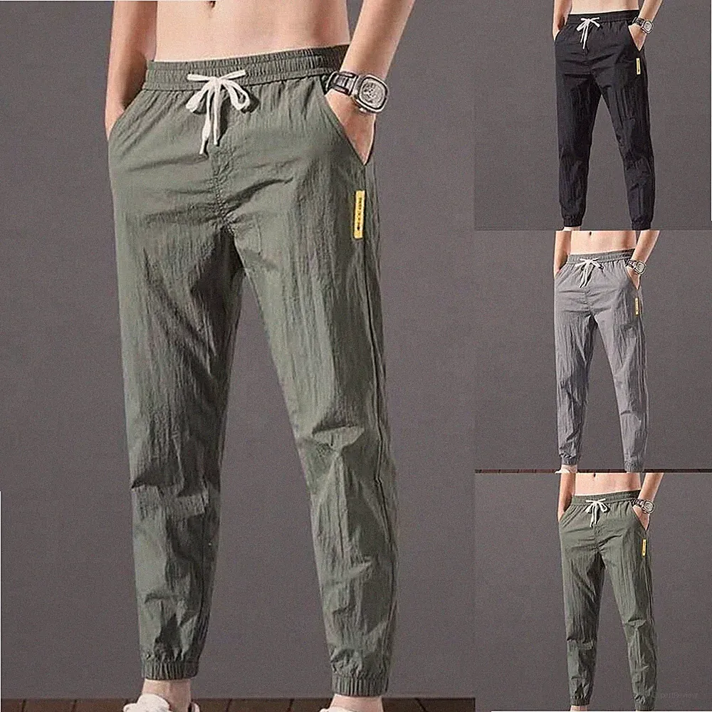 Herren Hose leichte Hose locker Lauf Jogginghose solide Sport Streetwear