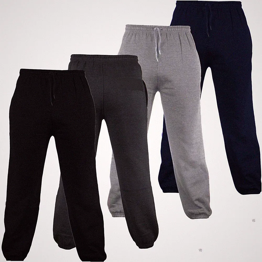 Herren Hose Reg Fit Jogging Unterbündchen Rippbund Jogginghose Pant Gym Laufen