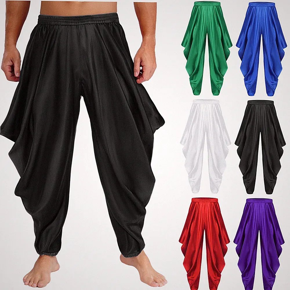 Herren Hosen Hippie Hosen Tanzhose Haremshose Atmungsaktiv Pumphose Yoga Kostüm