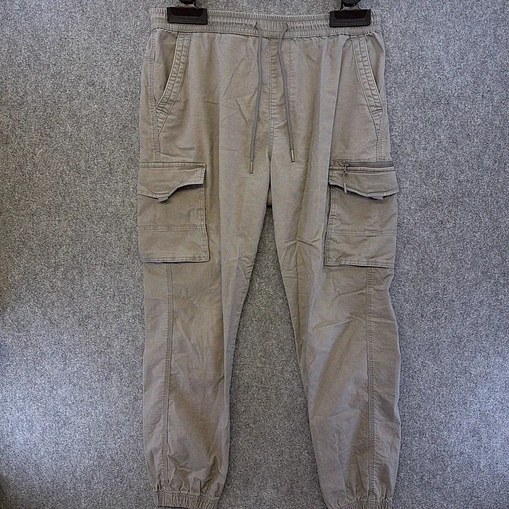 Herren Jeans Co. Cargo Jogginghose Grau Gummibund Relaxed Fit Größe L