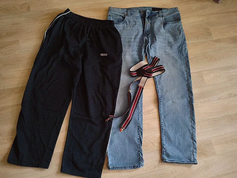 Herren-Jeans Gr 36/30 (pierre cardin) eine Jogginghose gr L und Hosenträger
