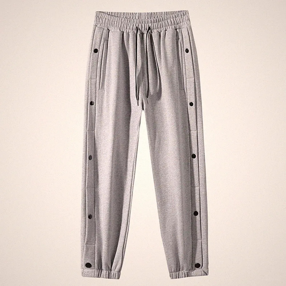 Herren Jeans Gummibund Kordelzug Hose SPORTS Jogginghose Hose Locker Grau