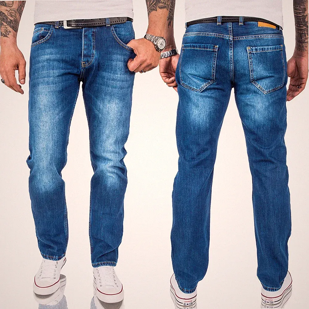 Herren Jeans Hose Comfort Fit Jeans Hosen Blau Männer Jeans Denim W29-W46 NEU