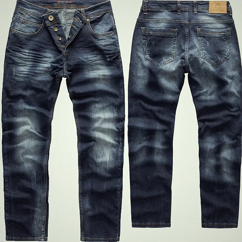 Herren Jeans Hose Rock Creek Designer Stretch Jeanshose Regular Slim Basic M19