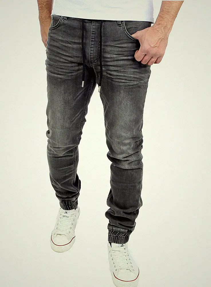 Herren Jeans Jogginghose Jeans Sweat Optik Slim Fit Hose