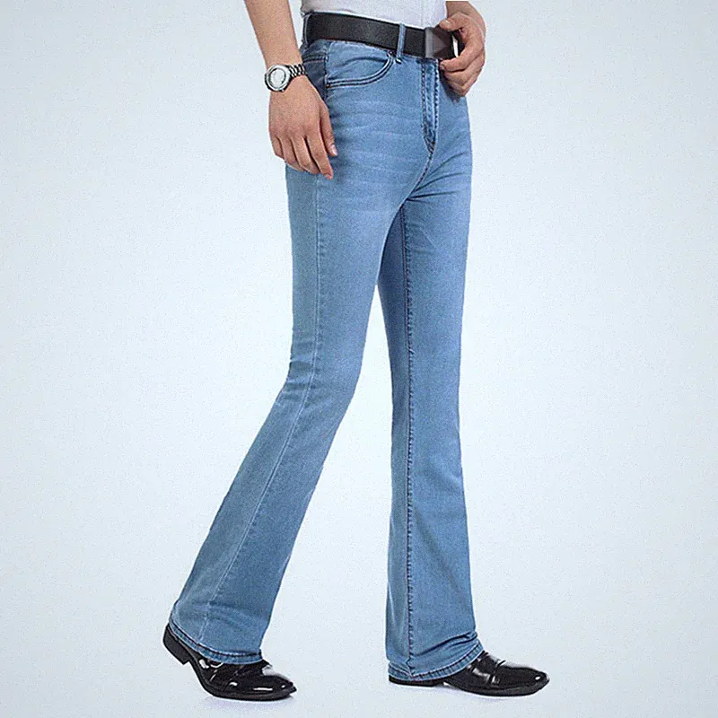 Herren Jeans Schlaghose Bootcut Western Cowboy Bell Bottom Retro