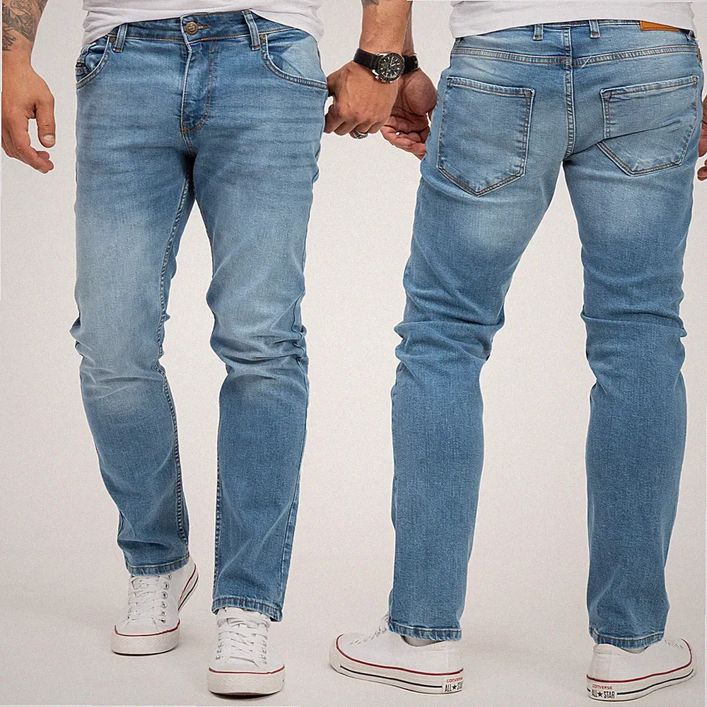 Herren Jeans Stretch Lorenzo Loren Herrenjeans Regular Fit Hellblau LL-4001 NEU