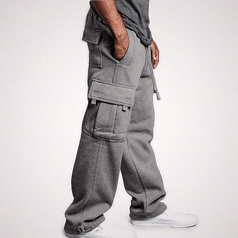 Herren Jogger Jogginghose Freizeithose Sporthose mit Seitentaschen Gym Fitness.