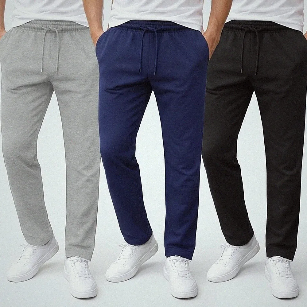 Herren Jogging Fleece Hose Track Jogger Freizeithose offener Saum Hose S-5XL UK