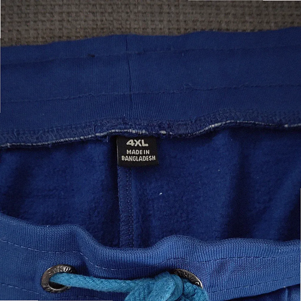 Herren Jogginghose Blau 4XL Plusgröße Baumwolle Kordelzug 63cm Gesäßtasche
