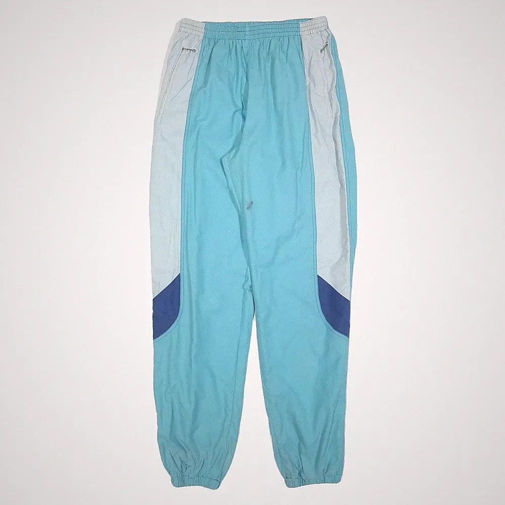 Herren Jogginghose Blau & Weiß Relaxed Tapered S W26 L32 Polyester Blend