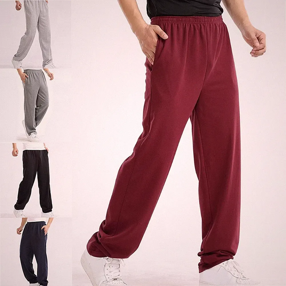 Herren Jogginghose Einfarbig Gummibund Polyester Loose Fit Frühling