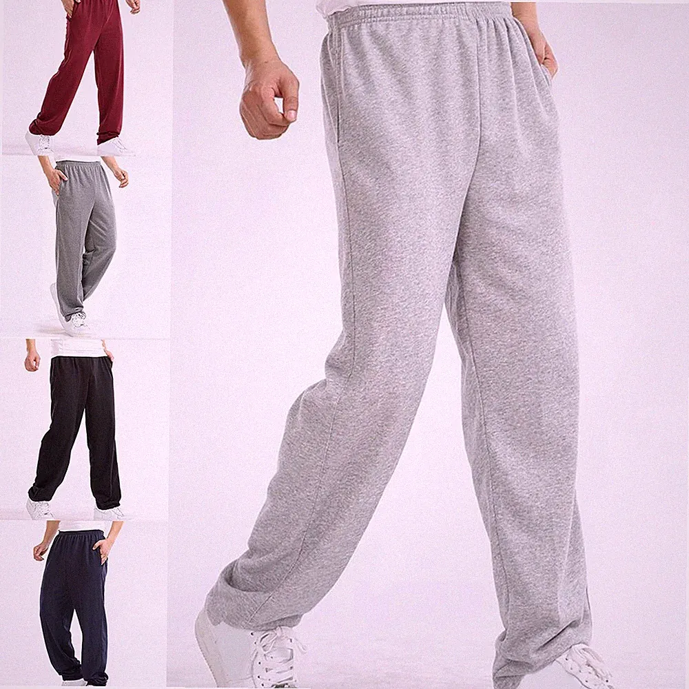 Herren-Jogginghose einfarbig Polyester elastischer Bund Frühling Kleidun