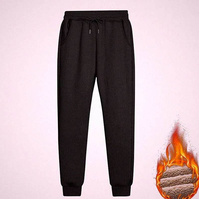 Herren Jogginghose Fleecefutter Hose Dick Übergröße Joggen Harem Hose Wärmer