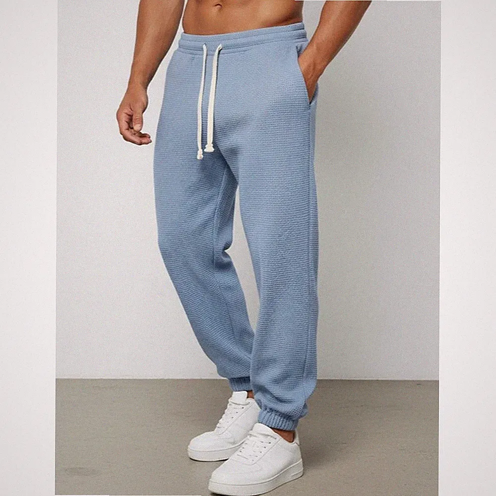 Herren Jogginghose für FREIZEIT Loose Fit Gummibund Tapered Leg Einfarbig