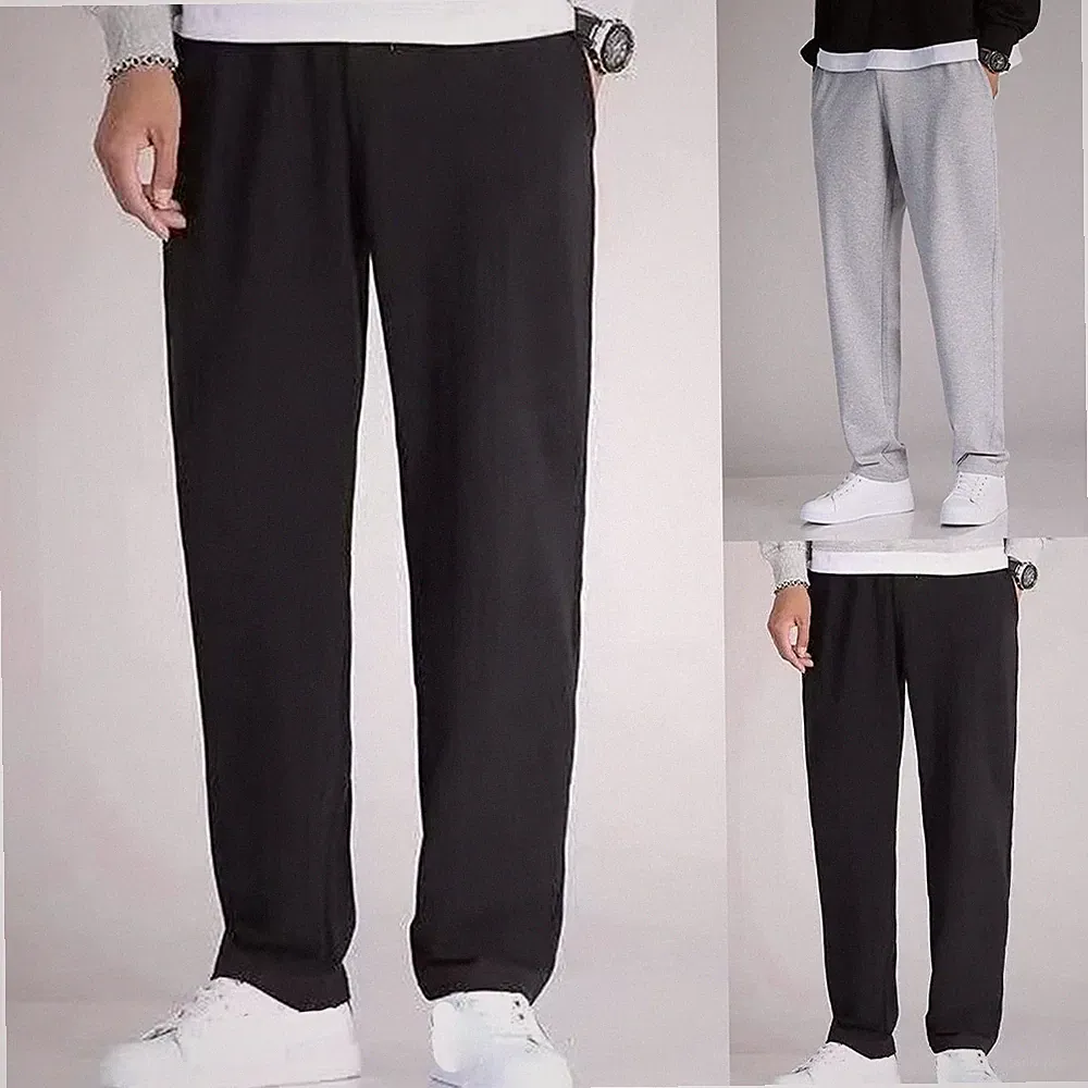 Herren Jogginghose Gerades Bein Oversize Schnitt Atmungsaktiv Stoff Bequemes Des