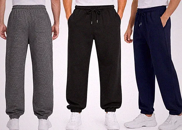 Herren Jogginghose Gummibund Hose Gym Sweatpant Taschen Joggers
