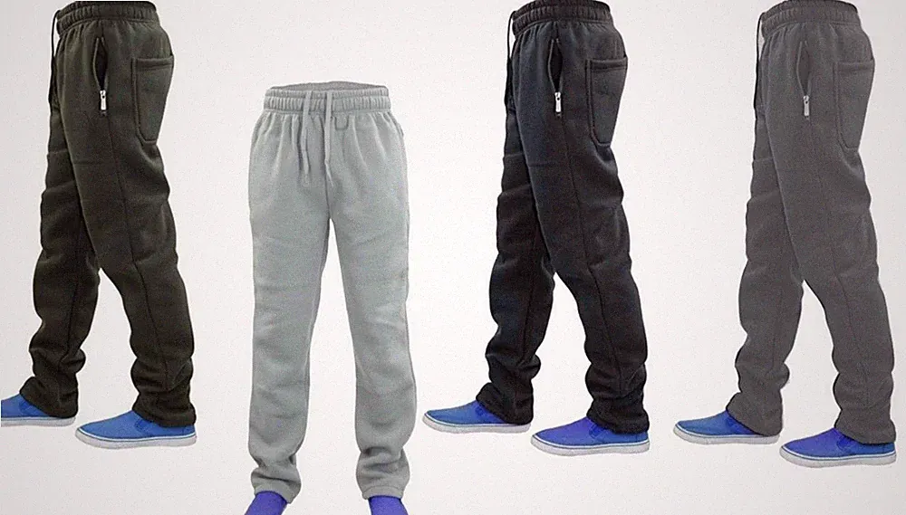 Herren Jogginghose Gummibund Offener Saum Jogging Hose Laufen Sport Gym Walking