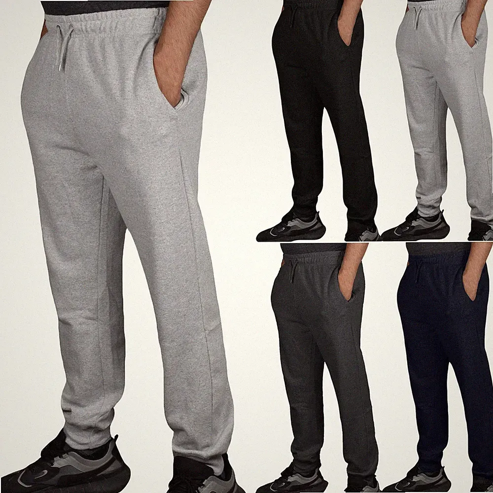 Herren Jogginghose Jogging Hose Fleecehose Kordelzug Reißverschlusstasche Hose S-2XL
