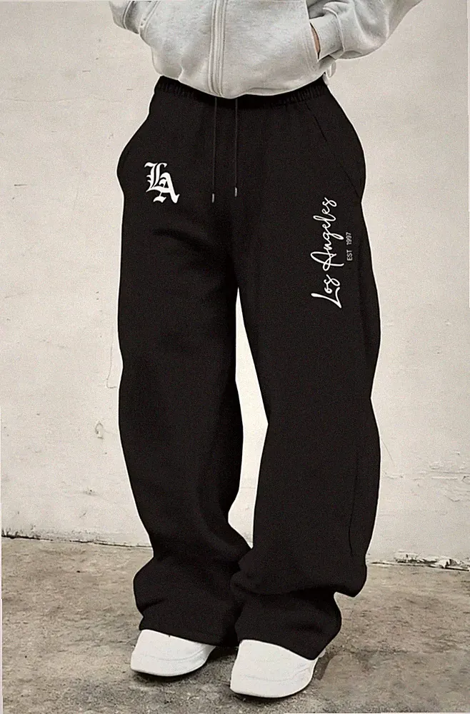Herren Jogginghose Locker Sportlich Freizeit Hose mit Kordelzug Unifarben