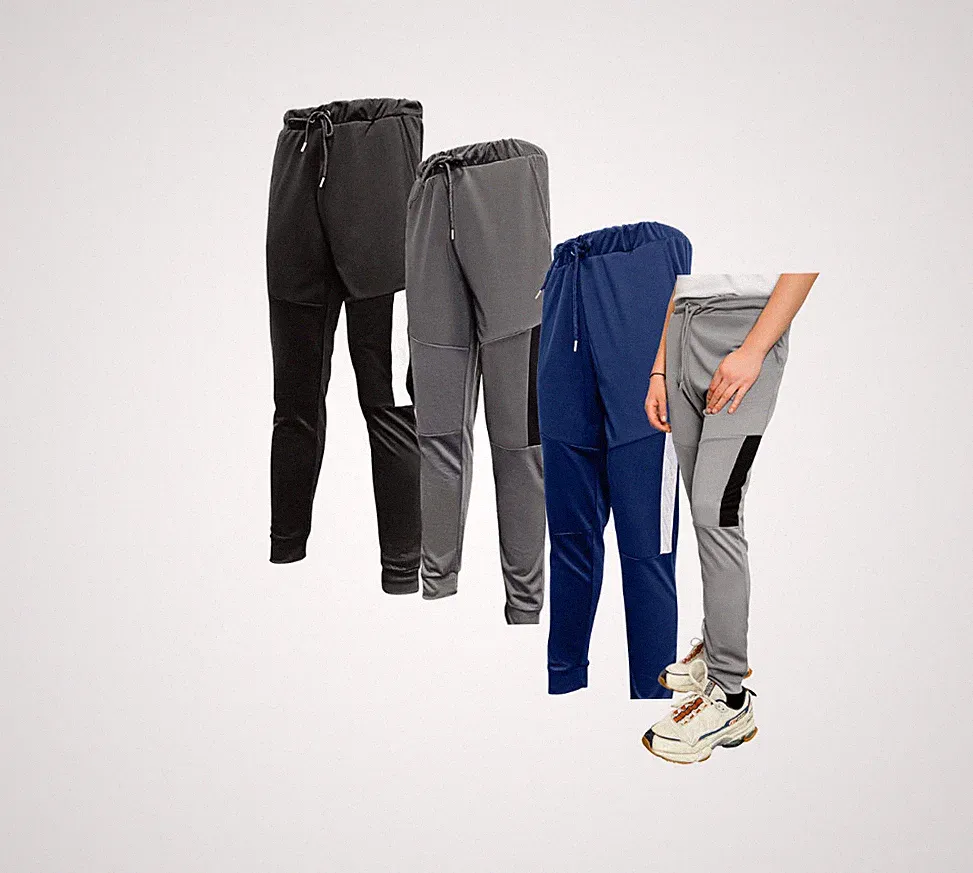 Herren Jogginghose mit Seiteneinsatz Hose Kordelzug Seitentasche - Slim Fit (2079/2081).