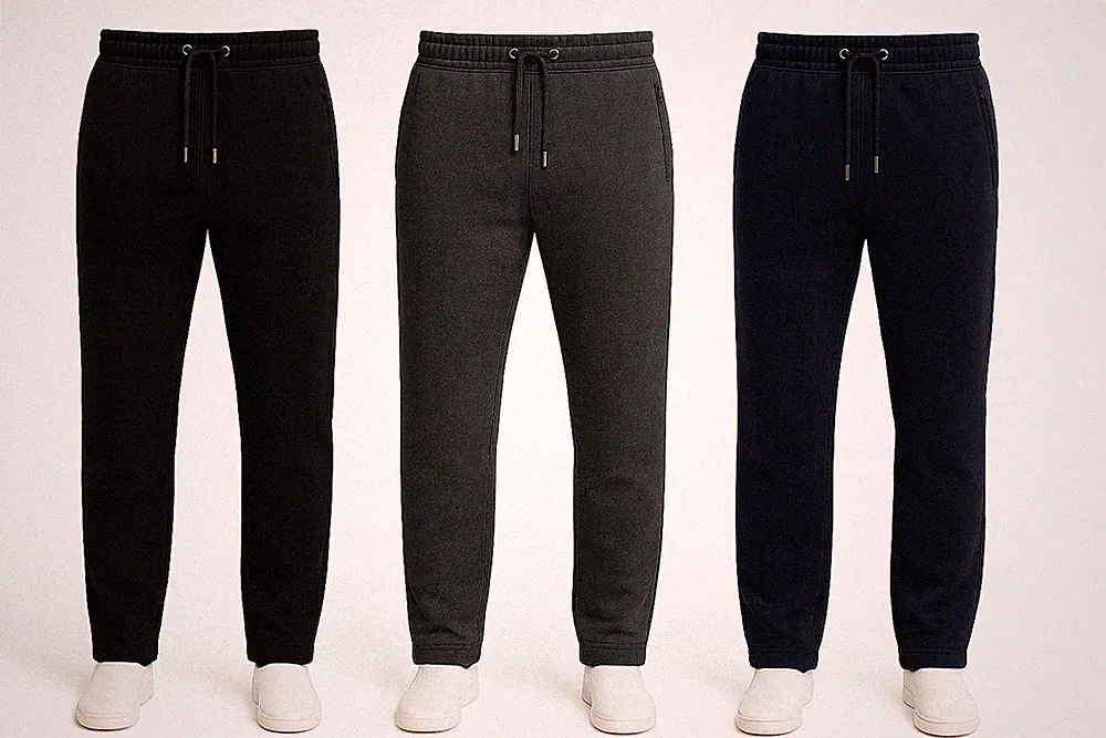 Herren Jogginghose normale Passform offener Saum mit Reißverschlusstaschen für Fitnessstudio & Alltag M-6XL