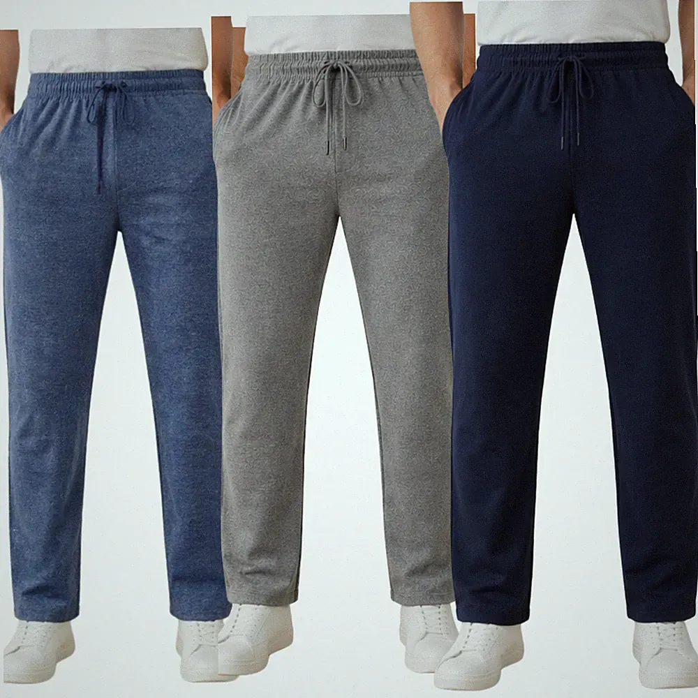 Herren Jogginghose offener Saum Trainingshose Gym Sweatpant Reißverschlusstasche Lounge