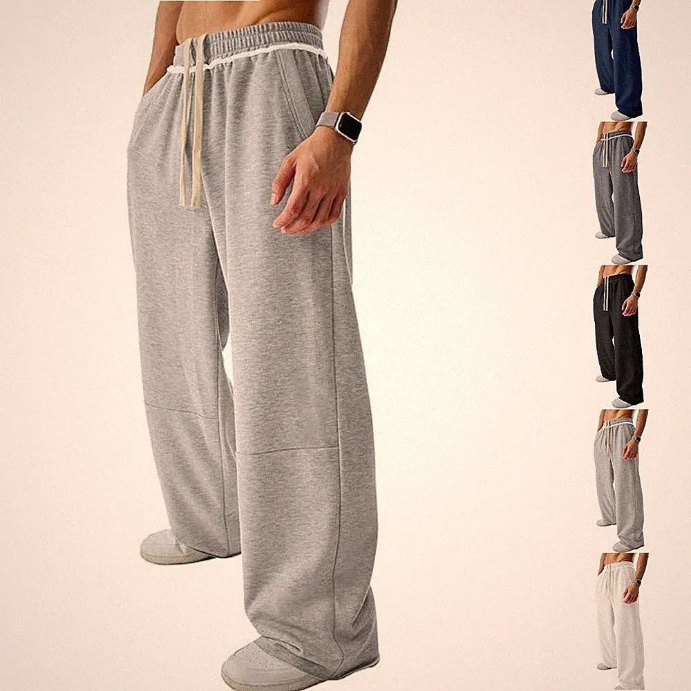 Herren Jogginghose Polyester Stoff Einfarbig Muster Durchgehende Ausführung DE