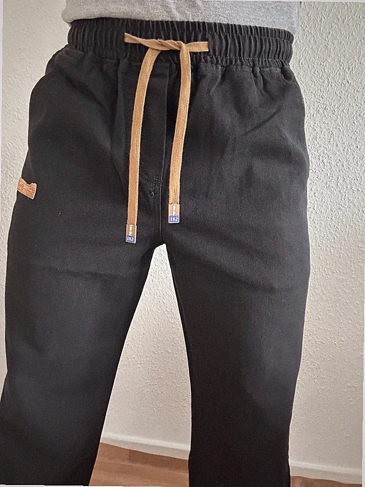 Herren Jogginghose schwarz L, Kordelzug, elastischer Bund, Regular Fit
