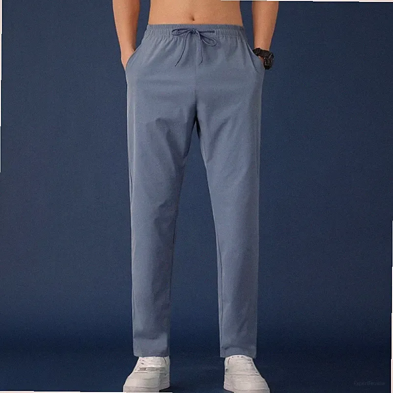 Herren Jogginghose Sport Hose Kunstseide Freizeithose Locker Wandern Fitness