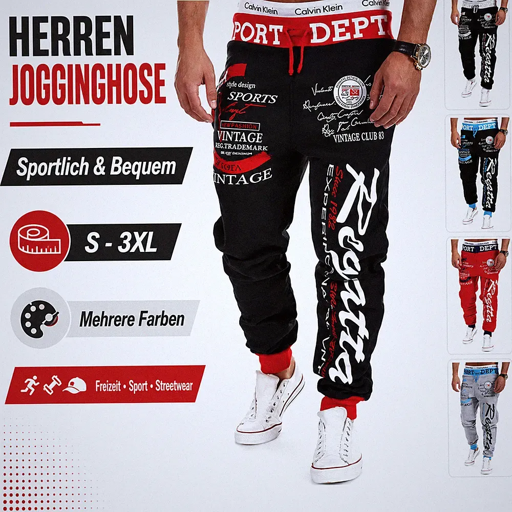 Herren Jogginghose Sporthose Freizeithose Trainingshose Slim Fit Hip Hop
