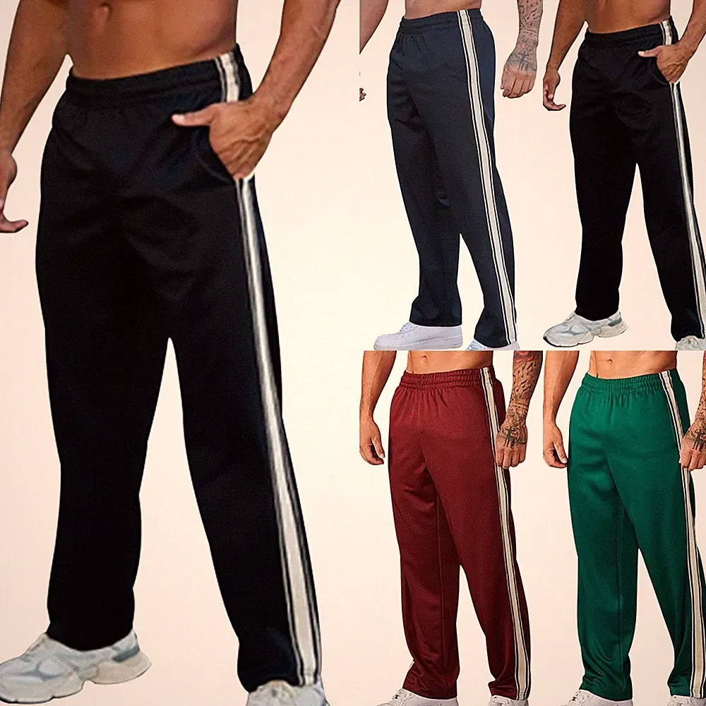 Herren Jogginghose Sporthose Freizeithose Trainingshose Sweathose Lang Streifen