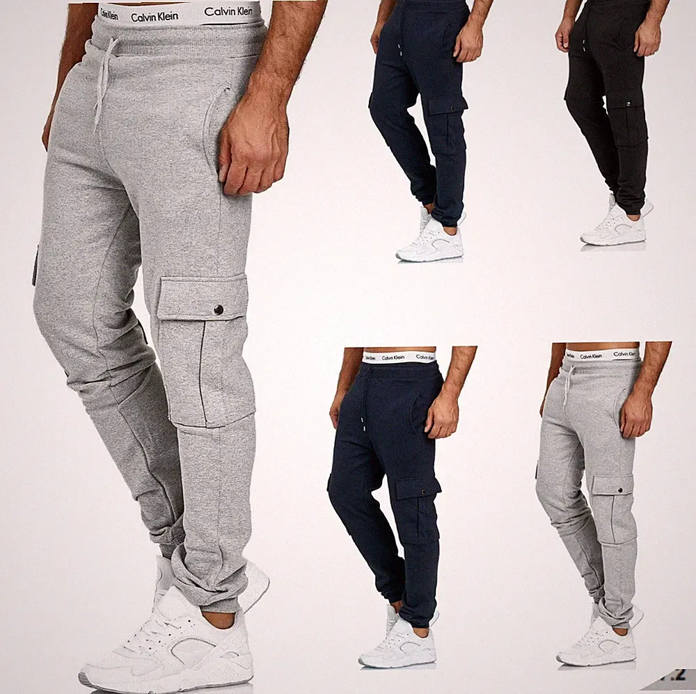 Herren Jogginghose Sporthose Trainingshose 703 NEU Fitness Cargo Hosen
