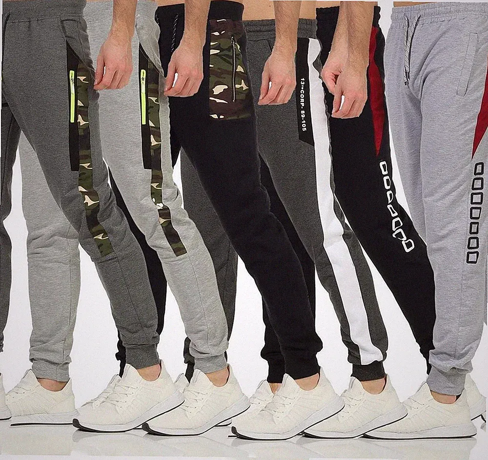 Herren Jogginghose Trainigshose Freizeithose mit Muster, M L XL 2XL 3XL