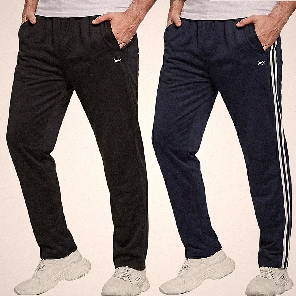 Herren Jogginghose Trainingshose Gummibund Reißverschlusstaschen Fitness Laufhose
