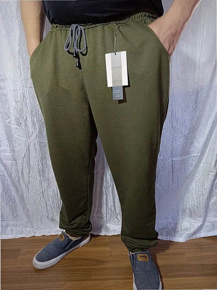 Herren-Jogginghose, Übergröße 60/5XL, mit elastischen Beinabschlüssen, grün