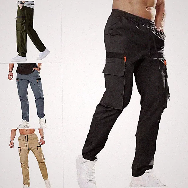 Herren Klassische Jogginghose für Outdoor Wandern Cargohose Straight Fi