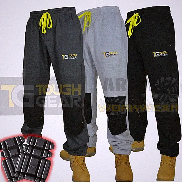 Herren Knie Pad Taschen Vlies Arbeit Trainingshose Jogginghose + Frei Polster