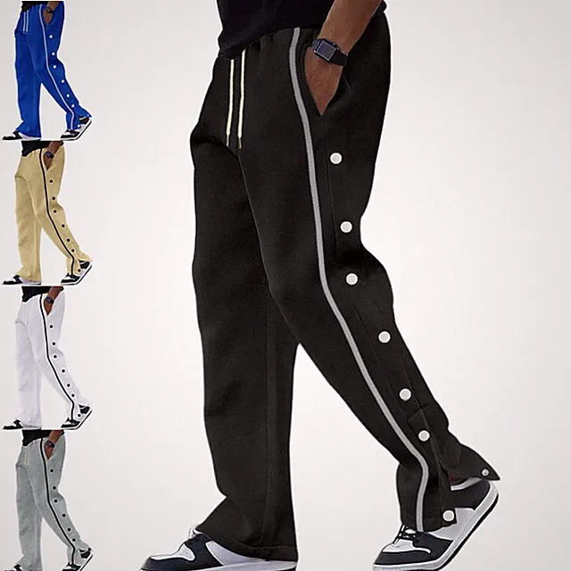Herren Knopfhose Reha-Hose mit Druckknöpfe Sporthose Traningshose Freizeithosen