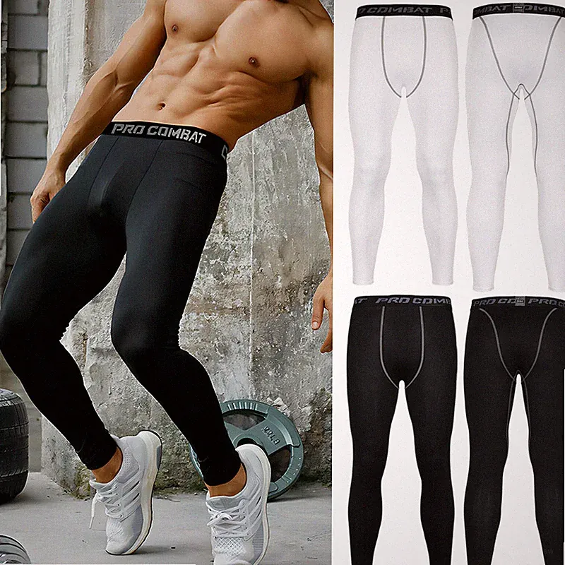 Herren Kompressions Hose Laufhose Leggins Leggings Tights lang Sport Fitness